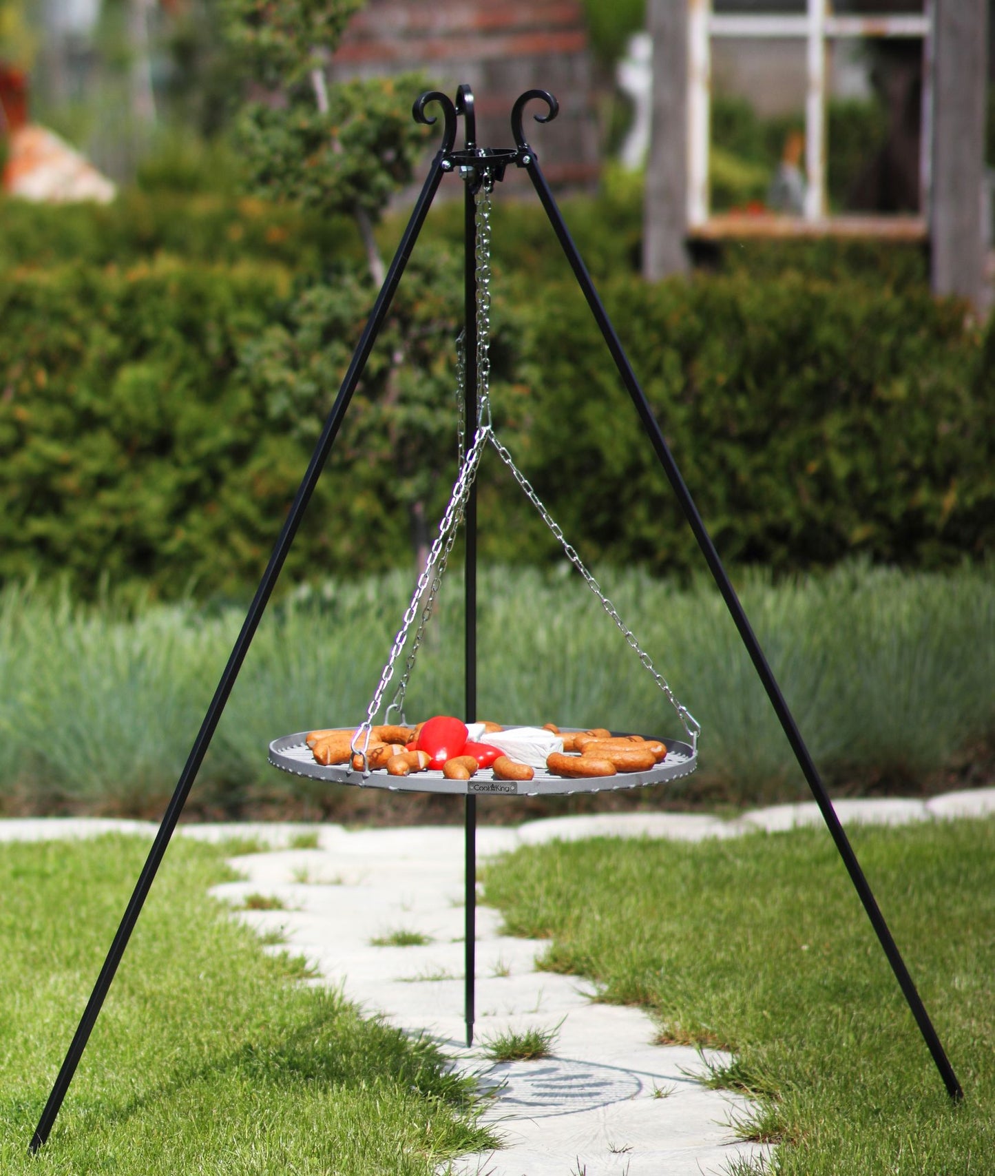 Natural Steel Tripod with Grate