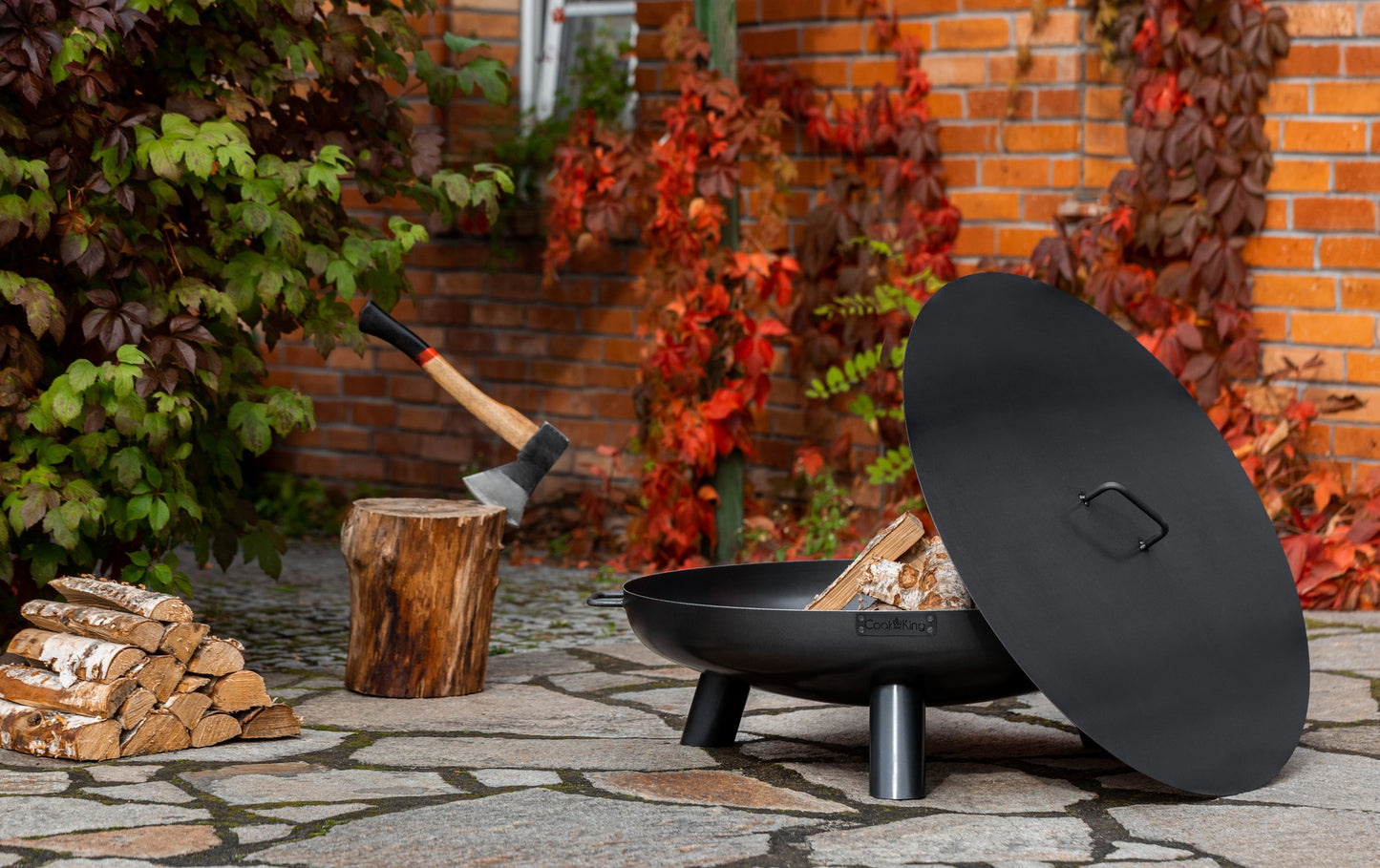 Natural Steel Fire Bowl Lid with Rim