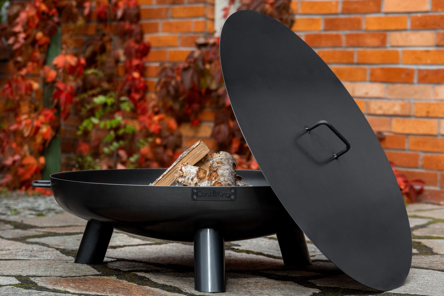 Natural Steel Fire Bowl Lid with Rim