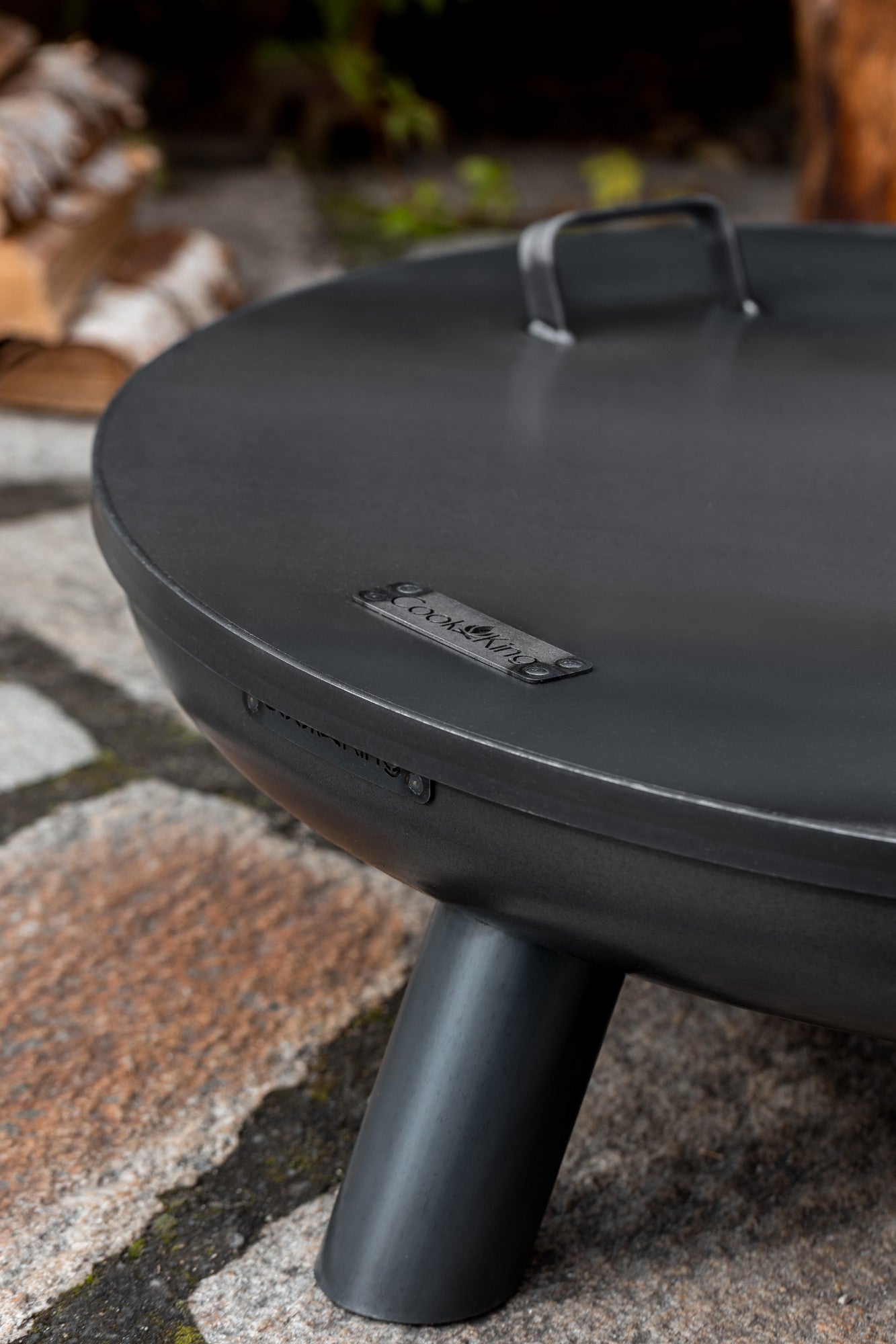 Natural Steel Fire Bowl Lid with Rim