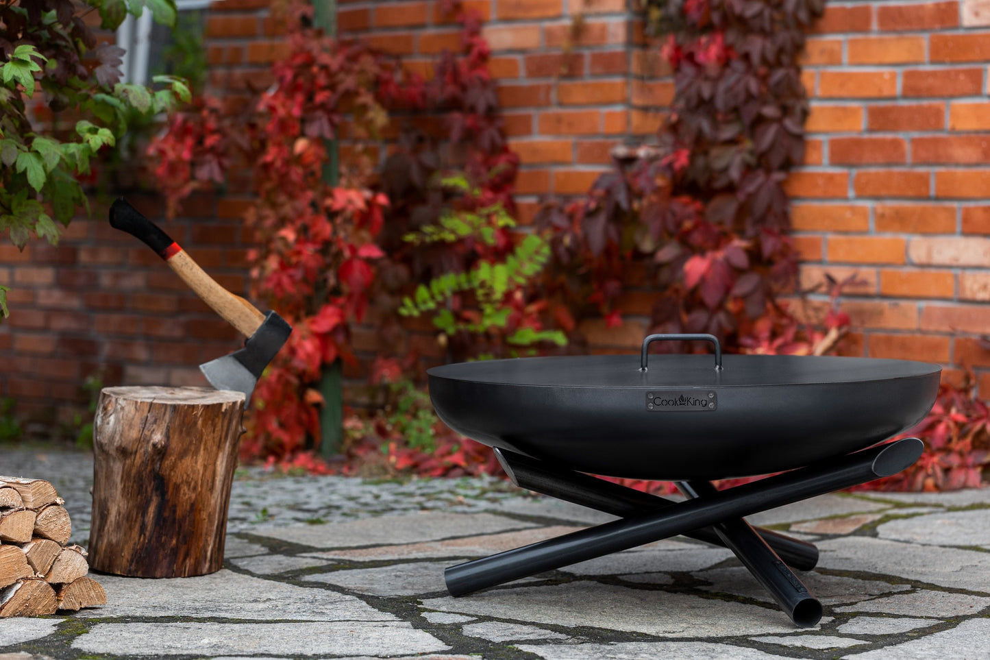 Natural Steel Fire Bowl Lid with Rim