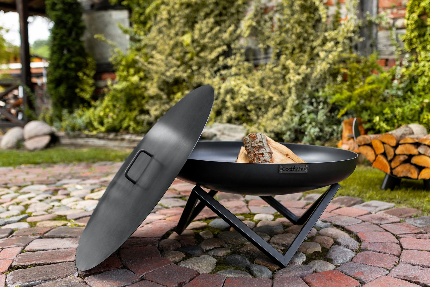 Natural Steel Fire Bowl Lid with Rim