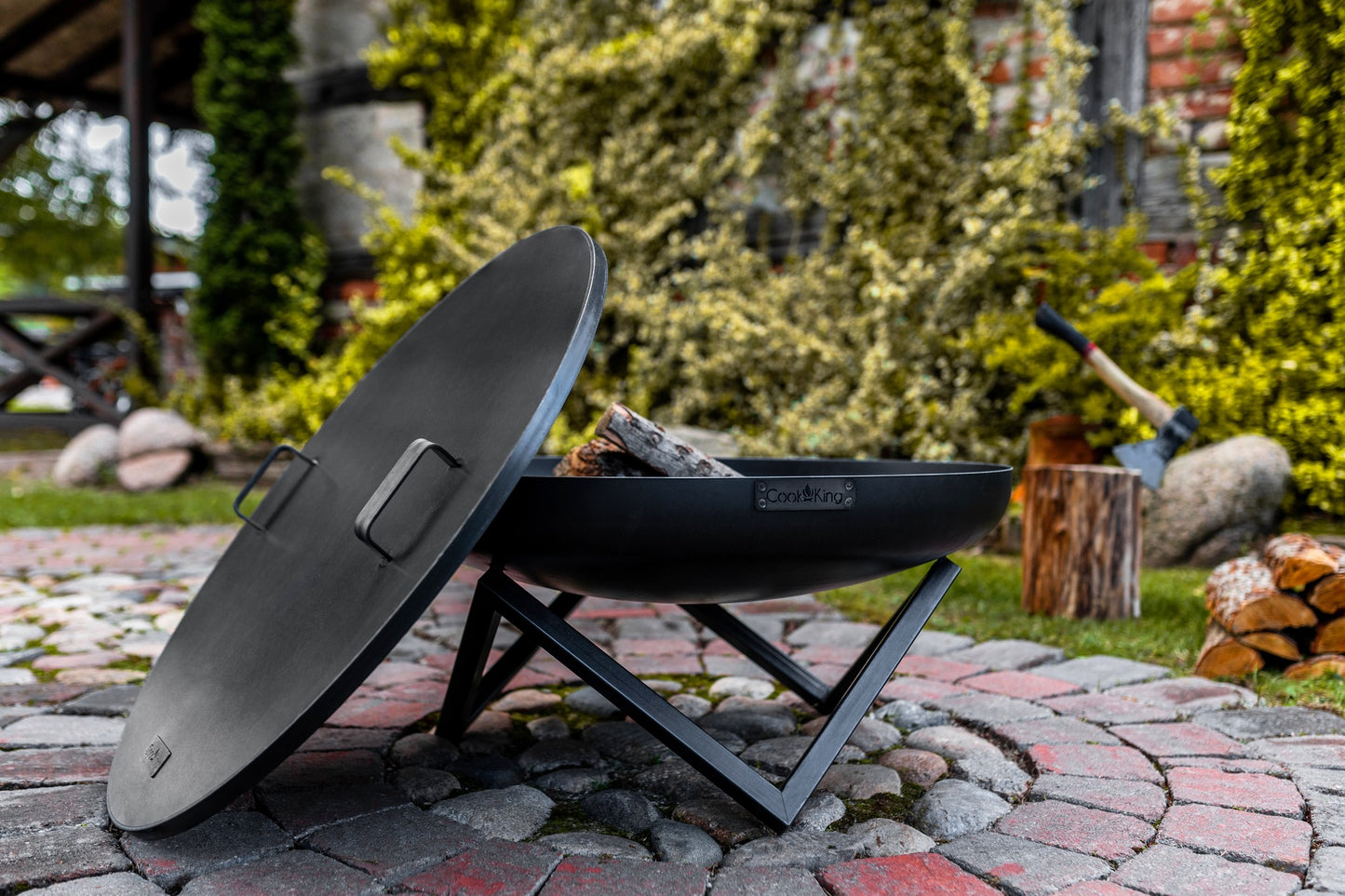 Natural Steel Fire Bowl Lid with Rim