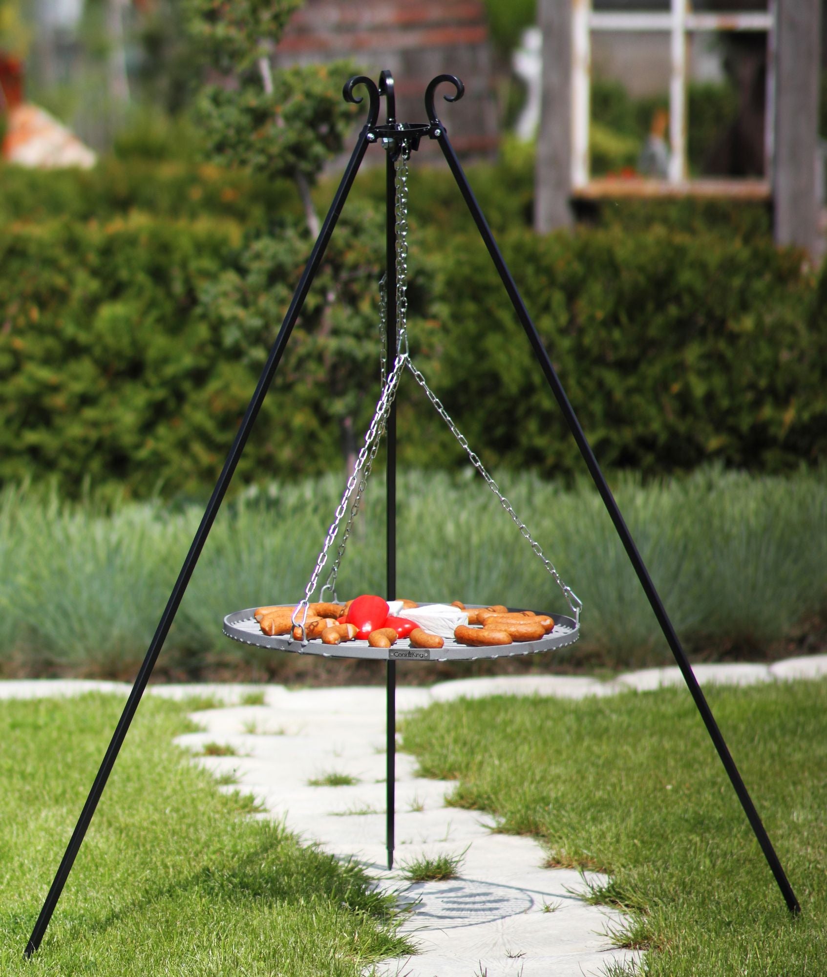 Campfire tripod with adjustable grill grate sale