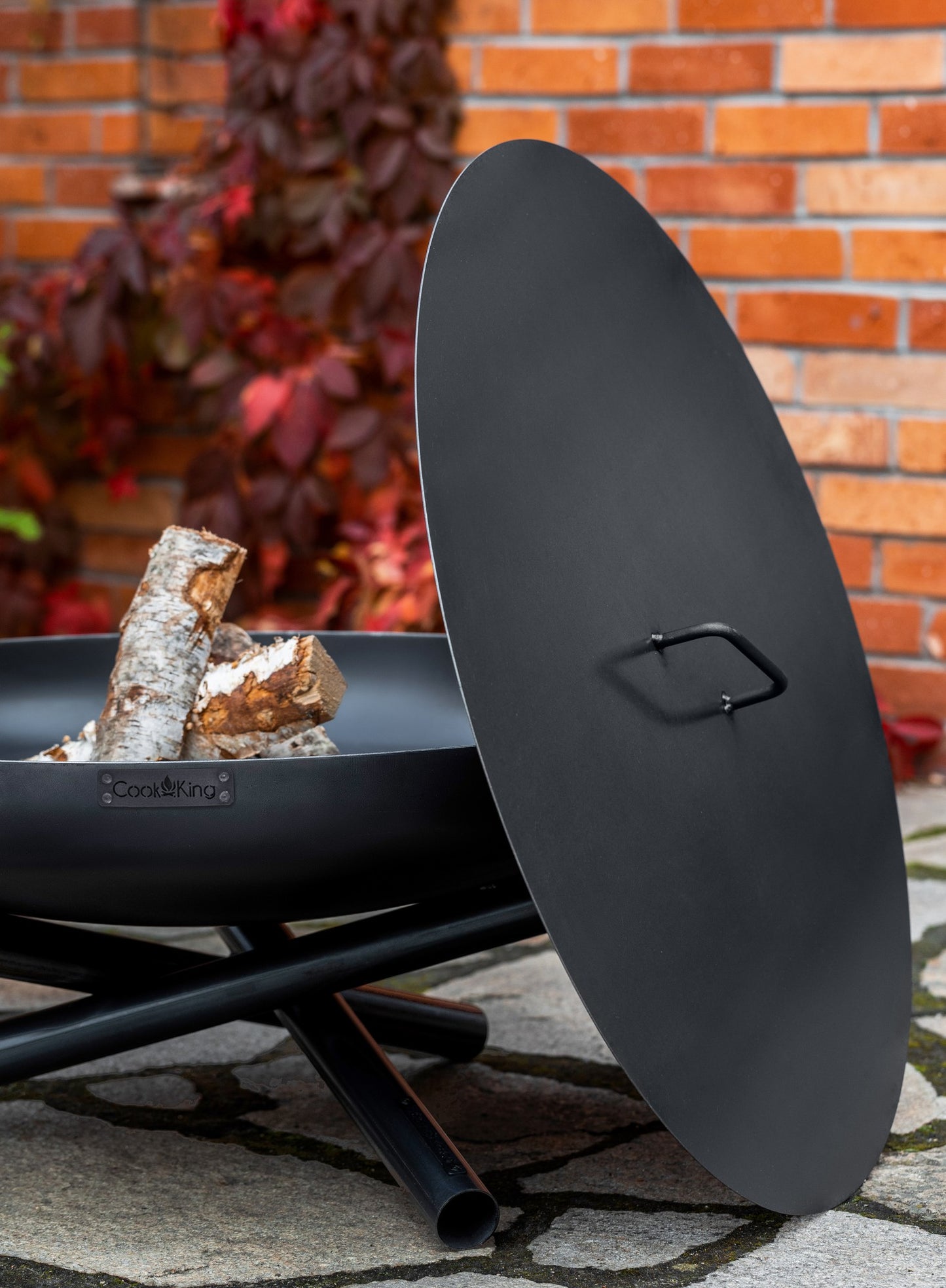 Natural Steel Fire Bowl Lid with Rim